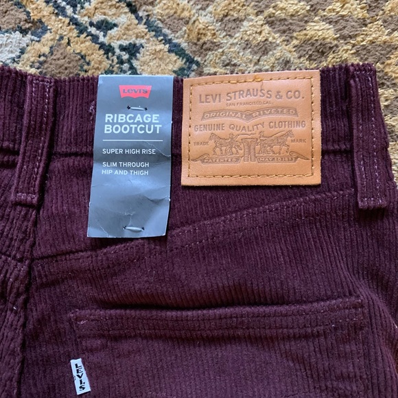 Levi's RIBCAGE BOOTCUT CORDUROY WOMEN'S PANTS high waist 27 - Picture 4 of 6